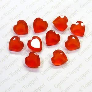 Carnelian 8x8 mm Heart Shape Faceted